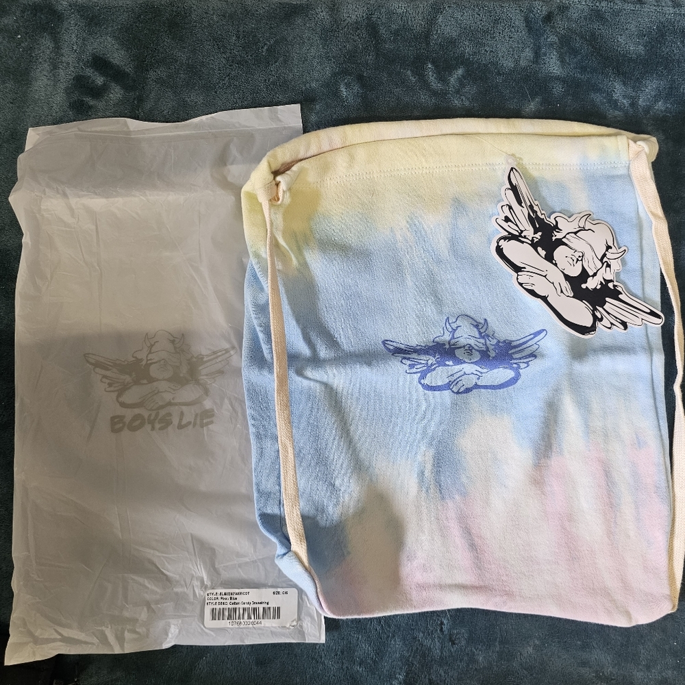 NEW Boys Lie UNRELEASED Blue/Pink Cotton Candy Drawstring Bag